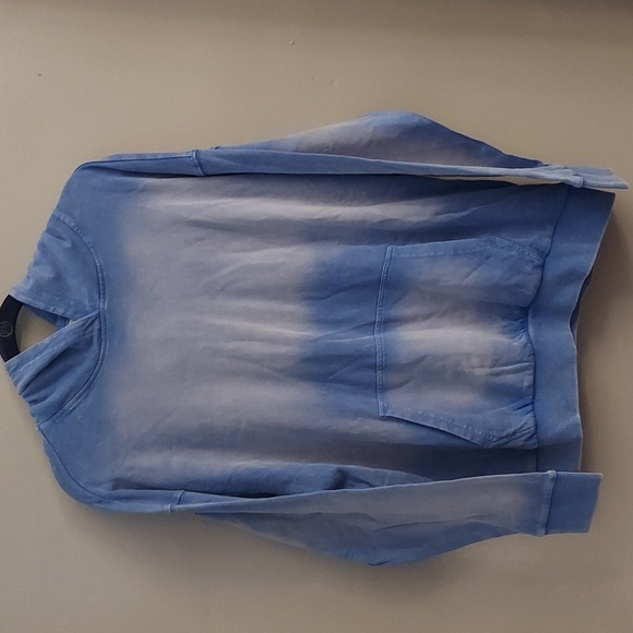 EASEL Los Angeles Boho Ombre Faded Pocket Hooded Long Sleeve Sweatshirt - Picture 4 of 12